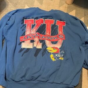 KU Kansas Jayhawks Blue Sweatshirt rare vintage